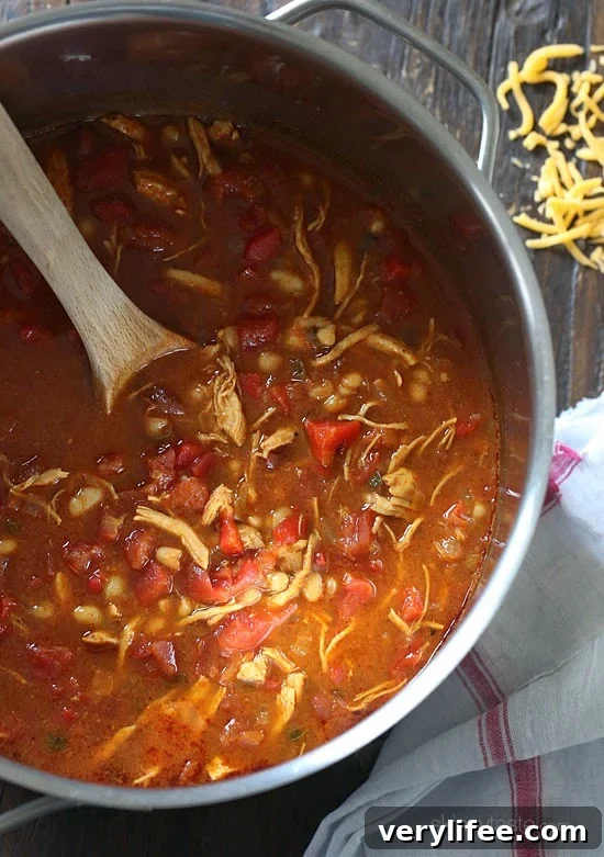 Smoky BBQ Chicken Chili Recipe 5 BBQ Chicken Chili in a pot