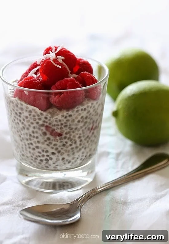 Coconut Lime Raspberry Chia Pudding
