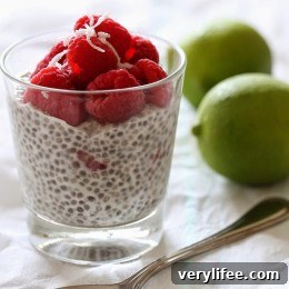 Creamy Coconut Lime Raspberry Chia Seed Pudding 2 Small photo of Coconut Lime Raspberry Chia Pudding