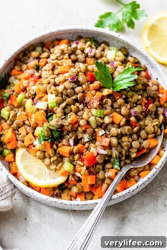 Mediterranean Lentil Salad with Lemon Vinaigrette 3 Lentil Salad