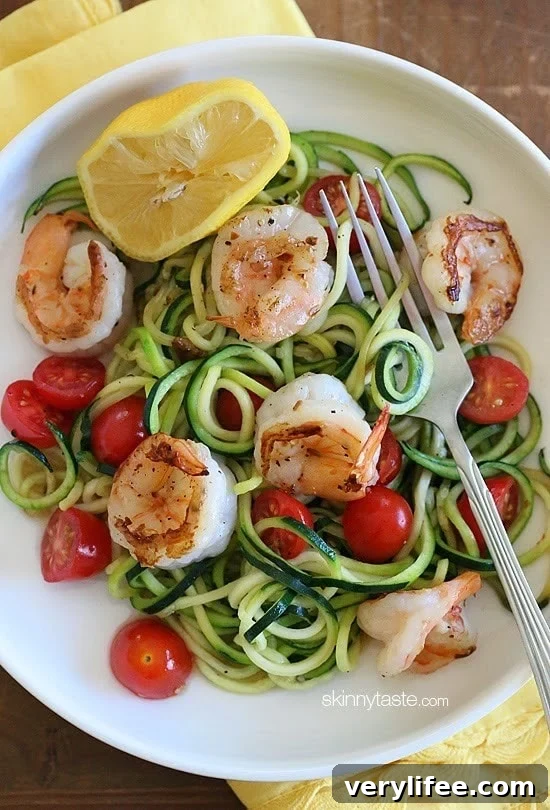35 Zucchini Recipes for Every Meal 22 Zucchini Noodles with Lemon Garlic Spicy Shrimp