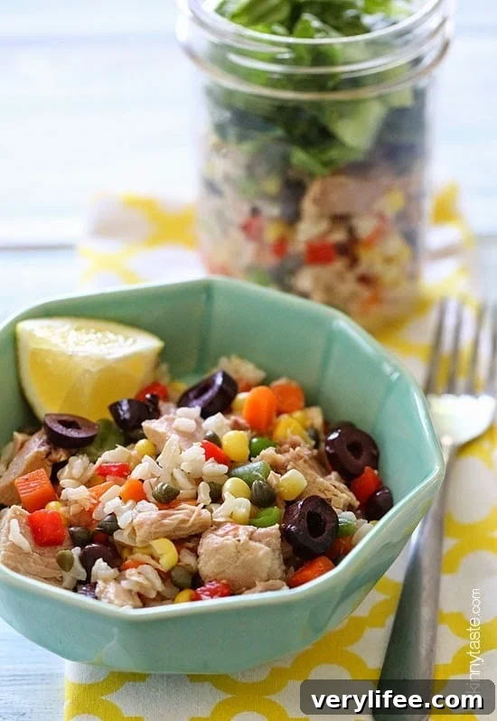 Italian tuna and brown rice salad is wonderful, easy lunch using basic pantry items such as tuna, brown rice, capers and good quality chopped olives plus some frozen mixed vegetables and fresh lemon juice.