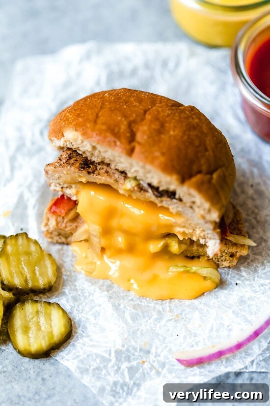 turkey burger stuffed with cheese