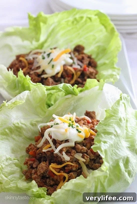 Serving suggestion for turkey lettuce wraps