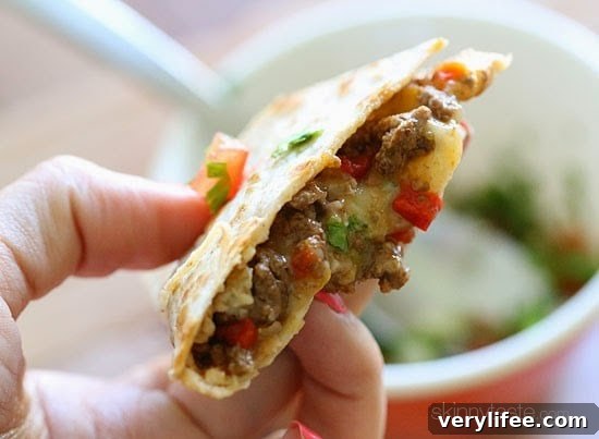 Picadillo quesadilla being prepared