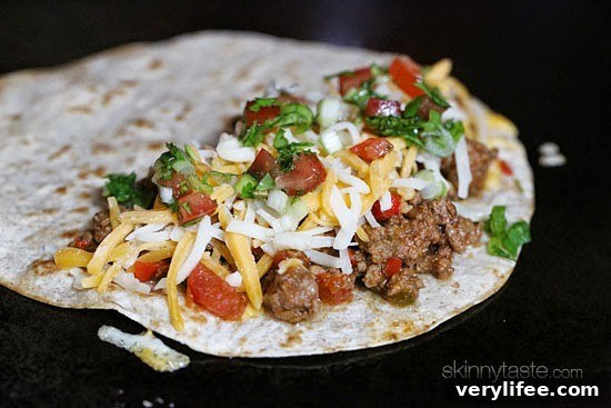 Plated picadillo quesadillas