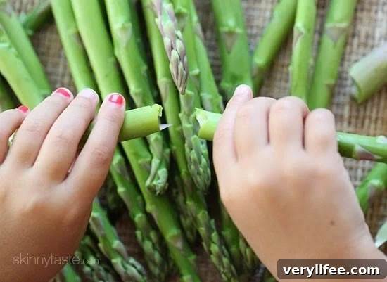 Asparagus and leeks being prepared