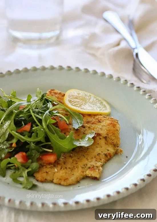 Breaded flounder milanese, lightly pan sauteed and topped with an arugula, lemon and tomatoes – a simple yet delicious way to prepare fish. Perfect for Lent, or any night you're in the mood for fish.