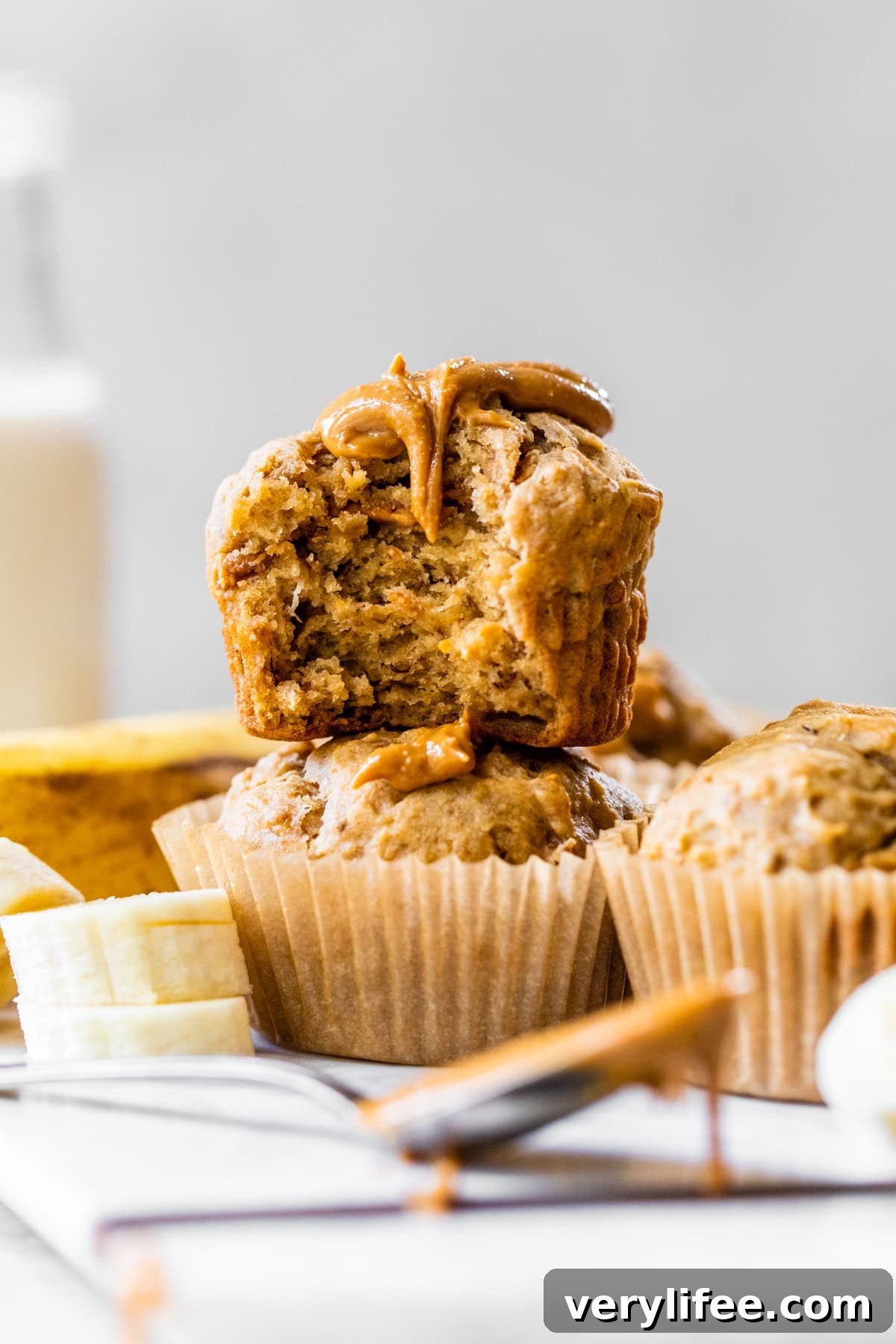 Homemade Peanut Butter Banana Muffins Recipe 2 Peanut Butter Banana Muffins