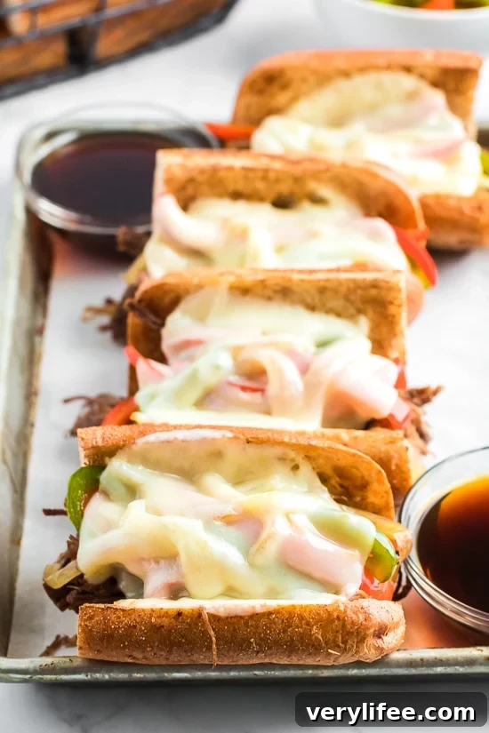 Slow Cooker French Dip Sandwich with Caramelized Onions