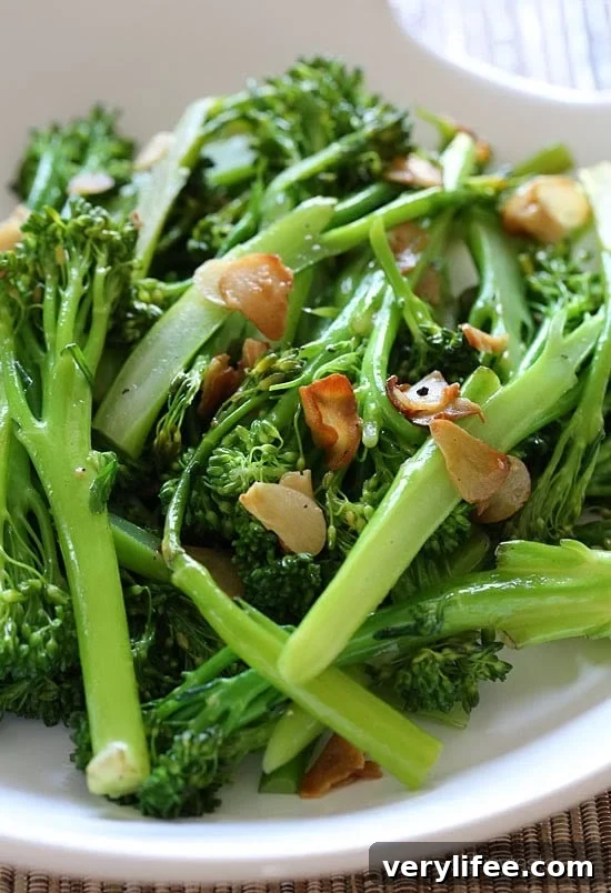 Garlic Broccolini Recipe 3 Broccolini, also known as baby broccoli, makes a fantastic, quick side dish and compliments just about anything from beef roasts, lamb, fish, turkey, chicken, lasagna and more.