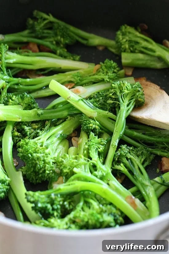 Broccolini, also known as baby broccoli, makes a fantastic, quick side dish and compliments just about anything from beef roasts, lamb, fish, turkey, chicken, lasagna and more.