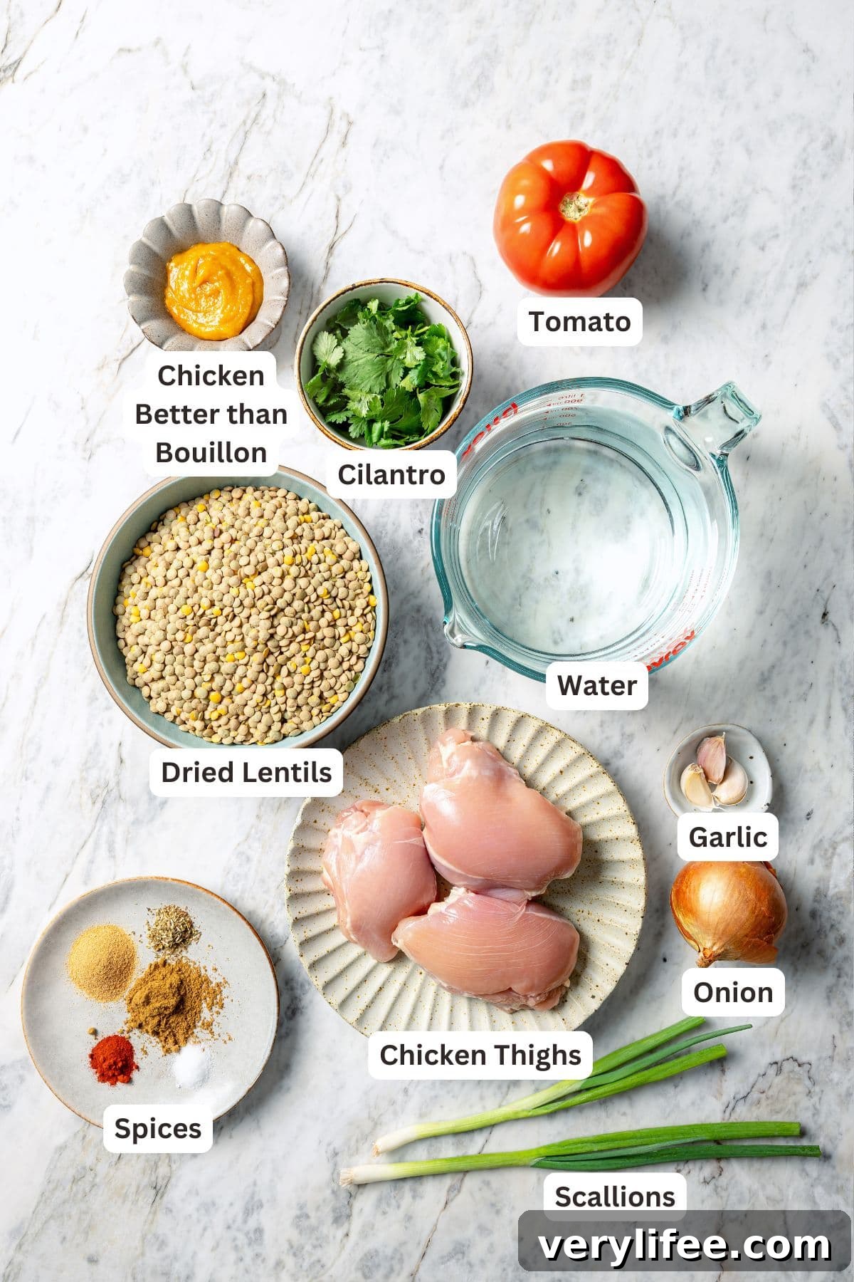 Hearty Chicken and Lentil Soup Recipe 4 Ingredients for chicken lentil soup.