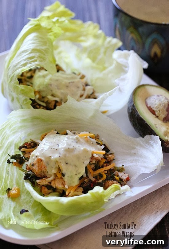 Turkey Santa Fe Lettuce Wraps