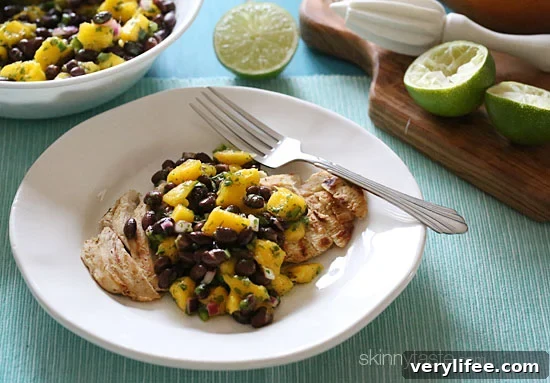 Chicken with Mango Black Bean Salad