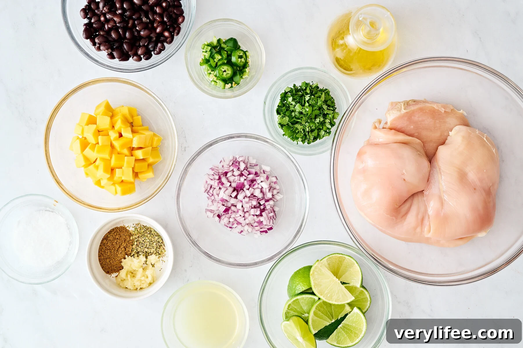 Chicken with Mango Black Bean Salad ingredients
