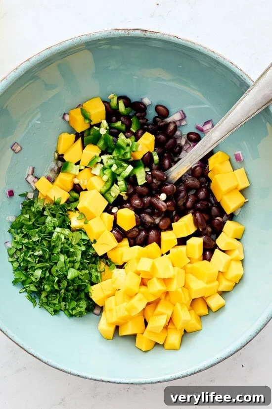 make the mango black bean salad