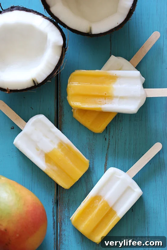 Coconut Mango Ice Pops