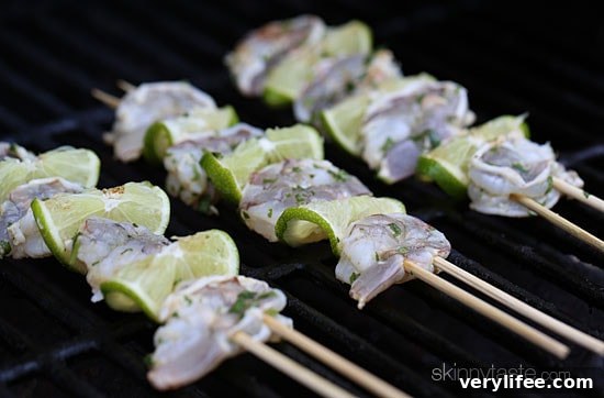 Cilantro Lime Shrimp on grill