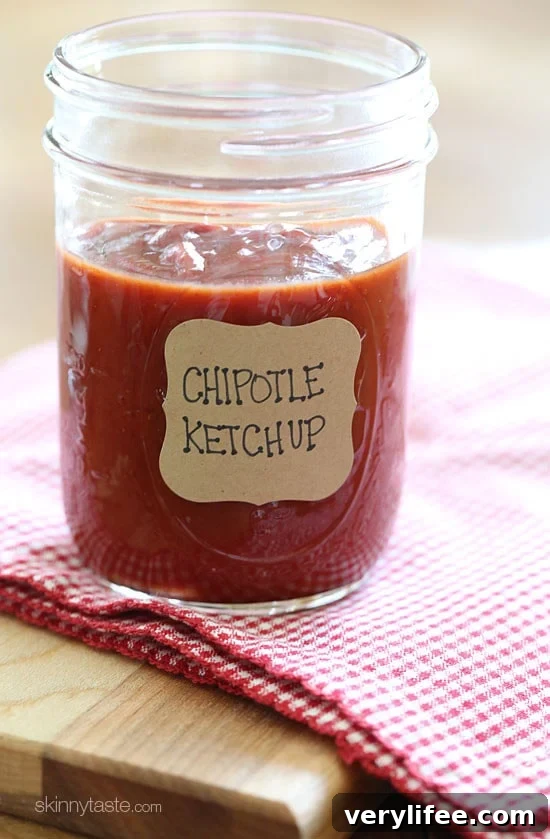 Spicy Chipotle Ketchup A homemade spicy chipotle ketchup made with clean ingredients you can only feel good about eating! Great on burgers or with baked fries.