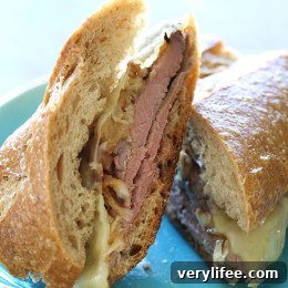 Roast beef sandwich close-up