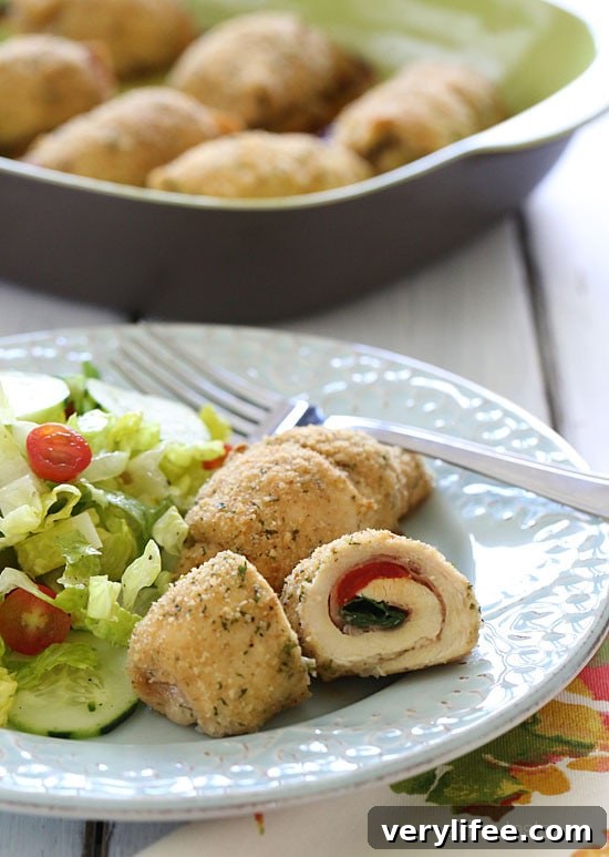 Roasted Red Pepper and Prosciutto Stuffed Chicken Breast Roasted Red Pepper and Prosciutto Stuffed Chicken Breast – baked, not fried and they are easy to make!
