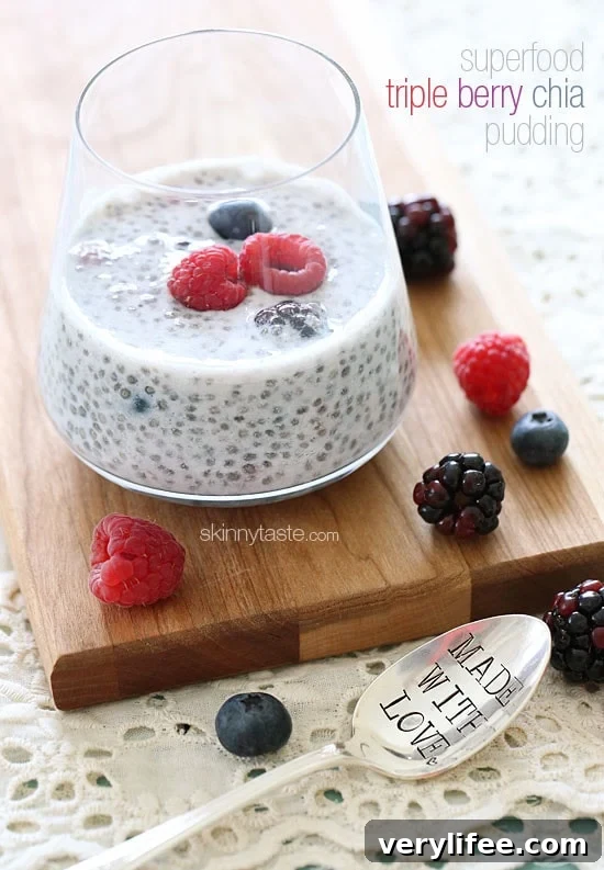 Superfood Triple Berry Chia Pudding