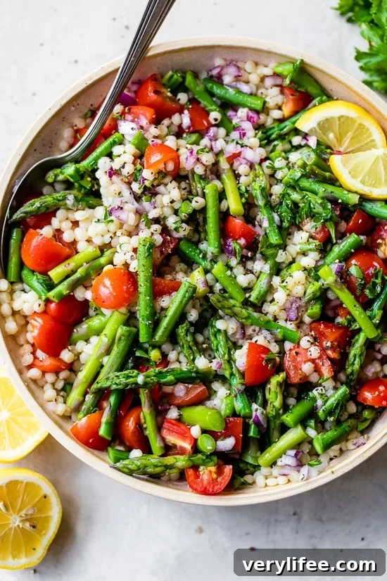 Zesty Lemon Asparagus Couscous Salad with Cherry Tomatoes 2 Lemon Asparagus Couscous Salad
