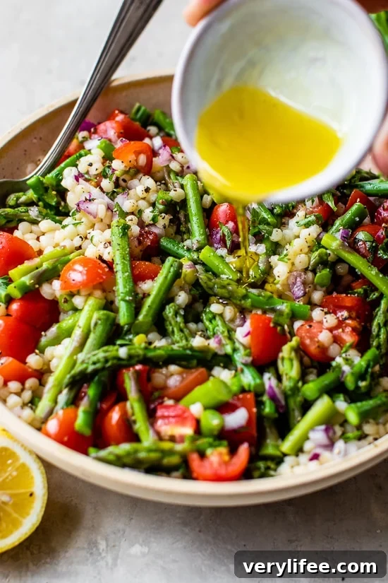 Zesty Lemon Asparagus Couscous Salad with Cherry Tomatoes 4 Lemon dressing for couscous salad