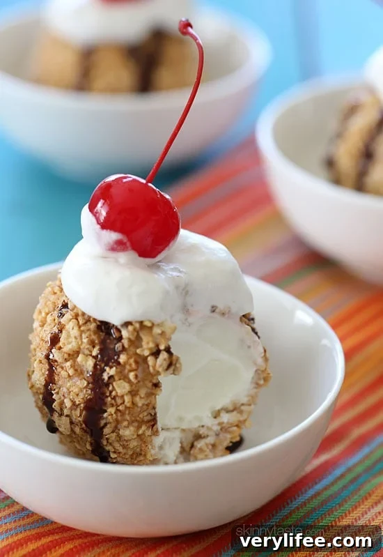 Mexican unfried ice cream - breaded ice cream balls on a tray