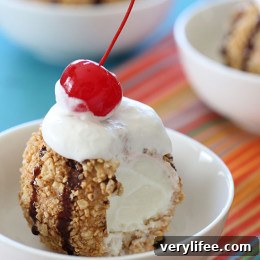 Unfried ice cream on plate