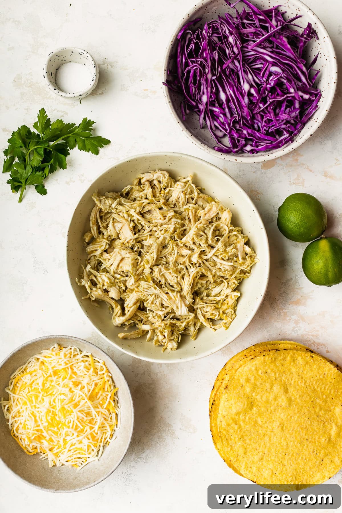 Turn Leftover Chicken Into Salsa Verde Tostadas 5 Salsa Verde Chicken Tostada ingredients