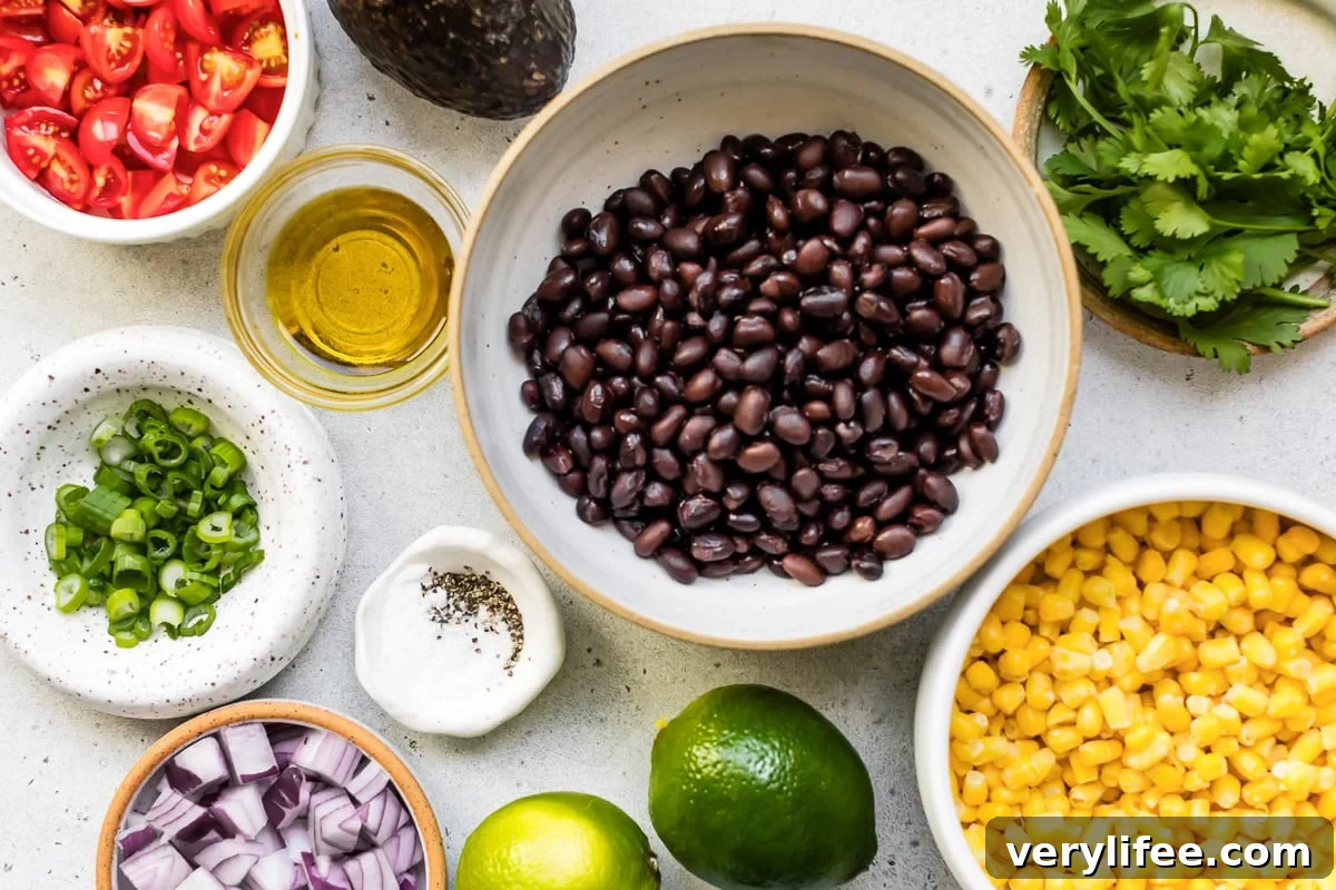 black bean and corn salad ingredients