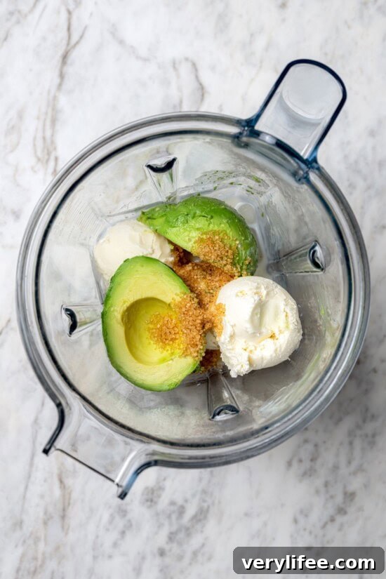 Ingredients for shamrock shake in blender