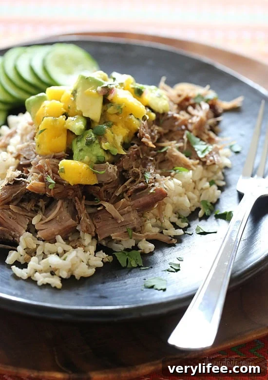 Slow Cooker Jerk Pork with Caribbean Salsa