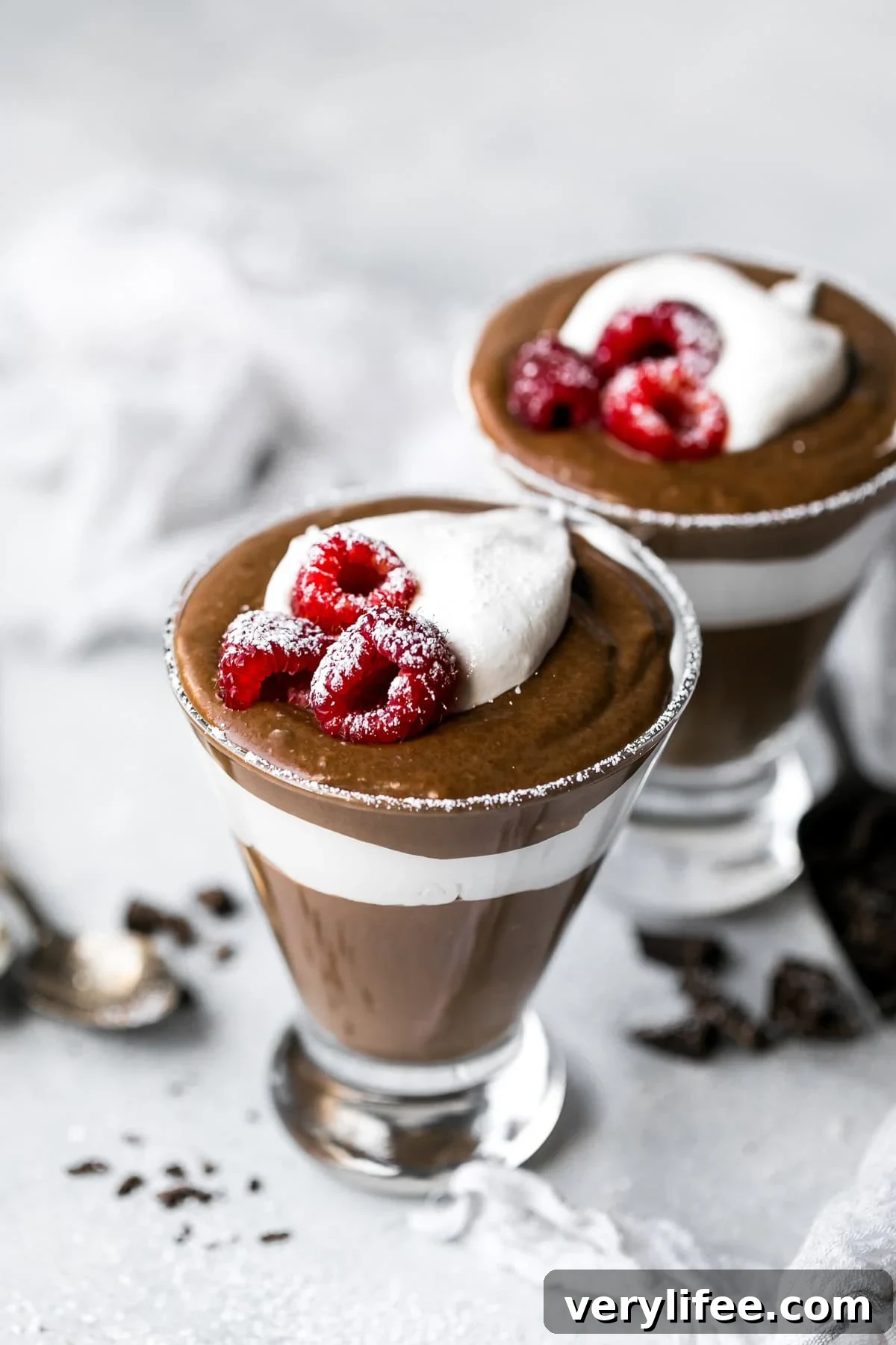 Layered Chocolate Parfaits Recipe with Crunchy Toppings 2 Chocolate Parfaits