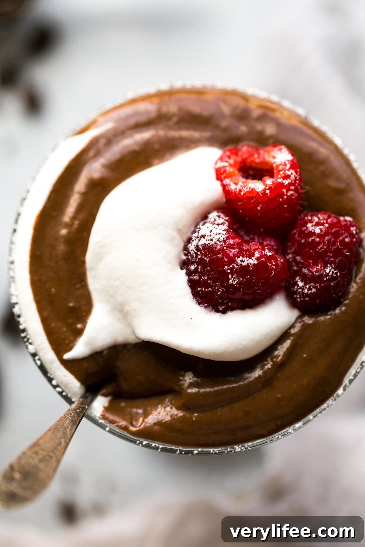 Layered Chocolate Parfaits Recipe with Crunchy Toppings 8 Chocolate Parfait with raspberries