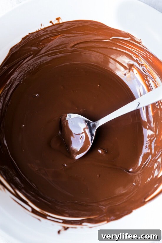 Layered Chocolate Parfaits Recipe with Crunchy Toppings 7 melted chocolate