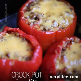Leftover picadillo and brown rice makes a super easy second meal, all in the CrockPot. Stuffed peppers topped with melted cheddar or Monterey Jack cheese and you'll have a delicious dinner without much fuss -a complete meal-in-one.