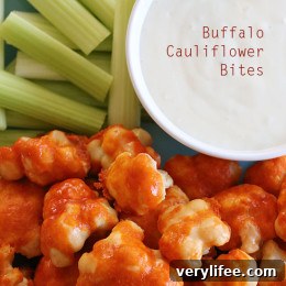 These easy, healthy Buffalo Cauliflower Bites are made in the oven, perfect for football!