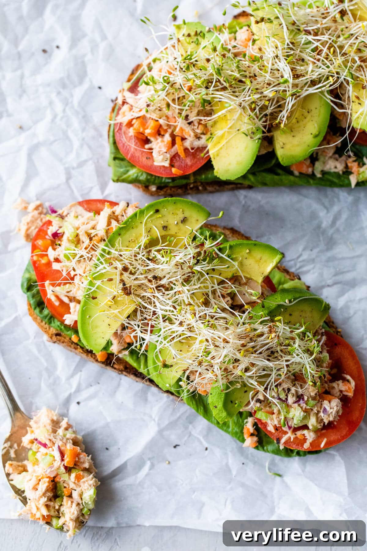 Open Faced Tuna and Avocado Sandwich Recipe 3 Open Faced Tuna Sandwich with Avocado