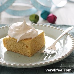 Skinny Eggnog Cake plated