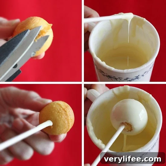 These Skinny Cake pops are made lighter by using a box cake mix, egg whites and fat free Greek yogurt – no oil, no butter required!