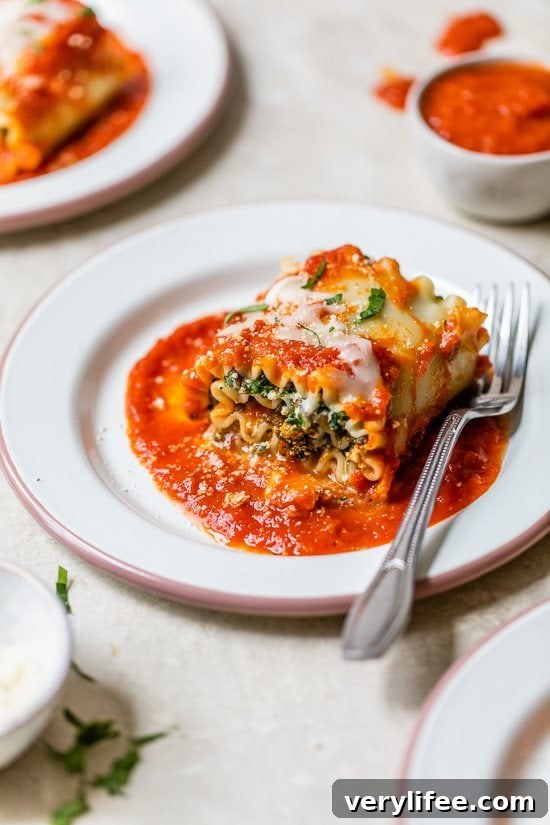Mushroom Kale Lasagna Rolls