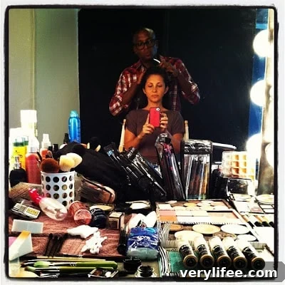 Behind the scenes makeup photo