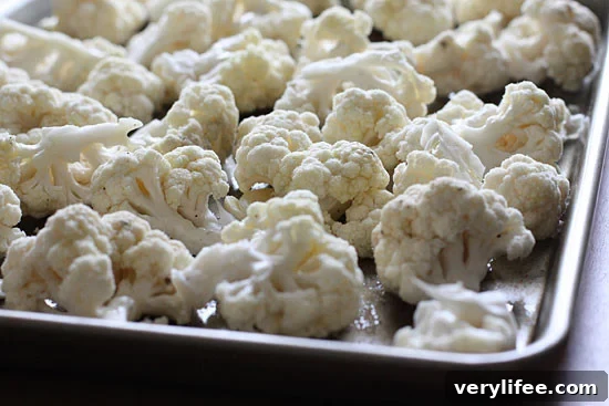 Roasted cauliflower close-up