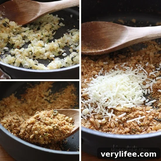 Serving roasted cauliflower with breadcrumbs