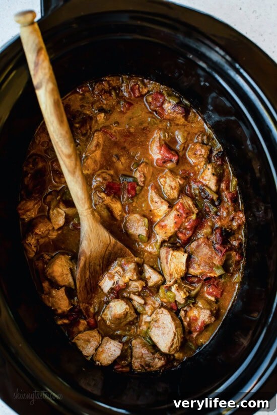 Slow Cooker Green Chili Pork Stew Recipe 8 Slow cook until tender