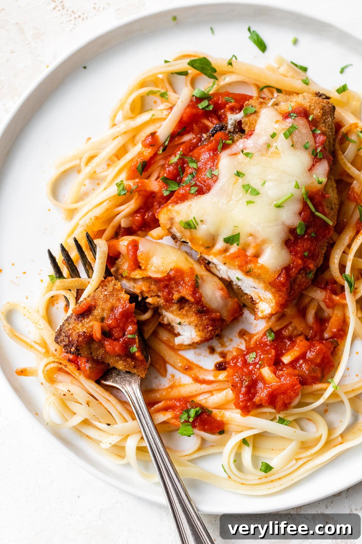 Chicken Parmesan with pasta