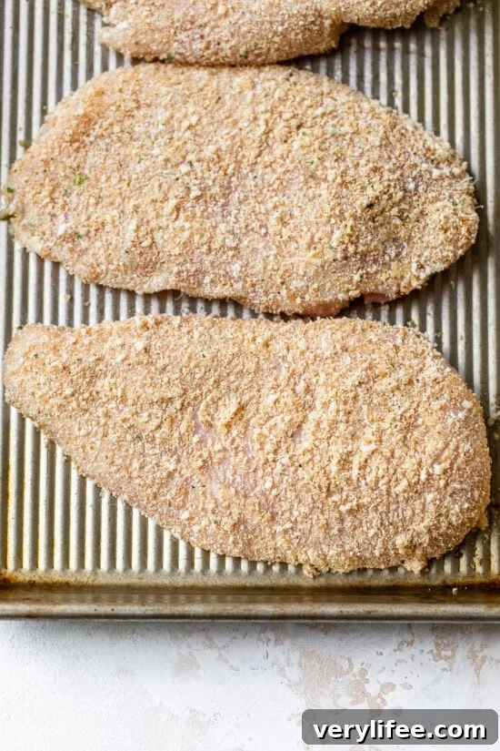 Breaded baked chicken breast cutlets